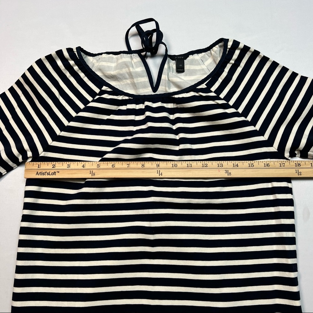 J. Crew Structured Stripe Keyhole Peasant Top In … - image 8